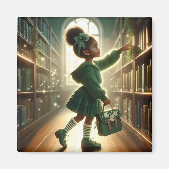 Imã Na Biblioteca - Green Magnet (Frente)