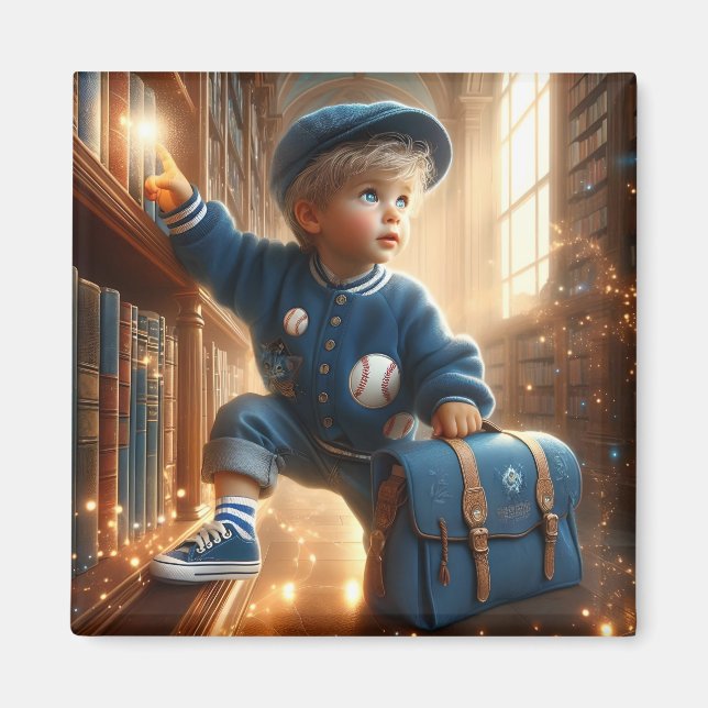 Imã Na Biblioteca - Ímã Azul (Frente)