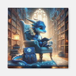 Imã Na Biblioteca - Ímã do Dragão Azul