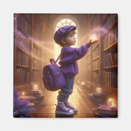 Imã Na Biblioteca - ímã Roxo