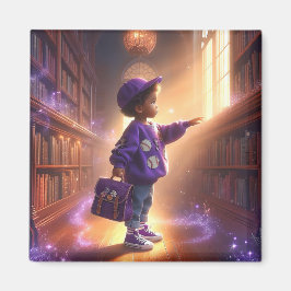 Imã Na Biblioteca - ímã Roxo