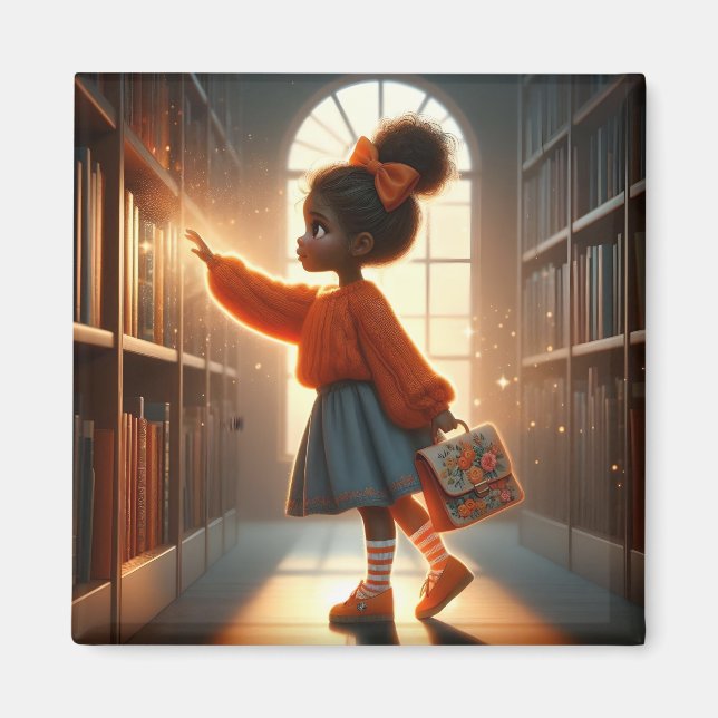 Imã Na Biblioteca - Laranja Magnet (Frente)