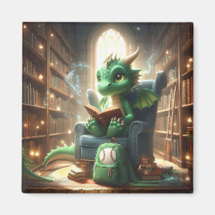Imã Na Biblioteca - Magneta do Dragão Verde