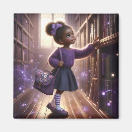 Imã Na Biblioteca - Magneta Roxo