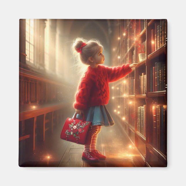 Imã Na Biblioteca - Magneta Vermelha (Frente)