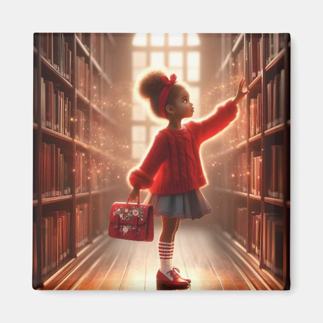 Imã Na Biblioteca - Magneta Vermelha (Frente)