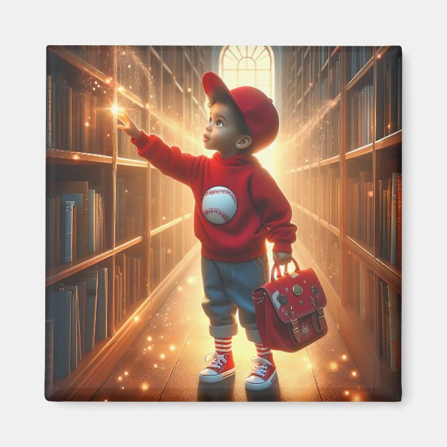 Imã Na Biblioteca - Magneta Vermelha (Frente)