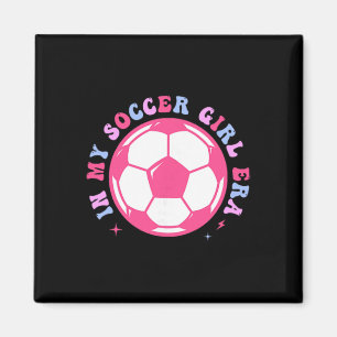 Imã Na Minha Era de Garota de Futebol Retro Groovy Gar