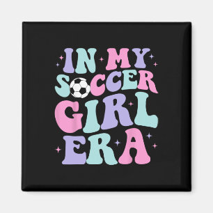 Imã Na Minha Era de Garota de Futebol Retro Groovy Gar