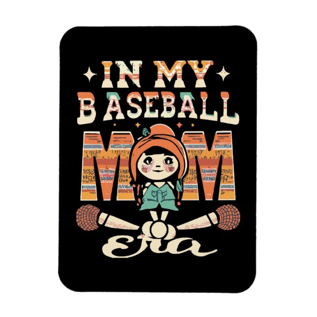 Ímã Na Minha Era de Mãe de Beisebol (Vertical)