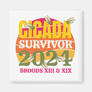 Imã Na moda CICADA SURVIVOR 2024 Broods XIII XIX