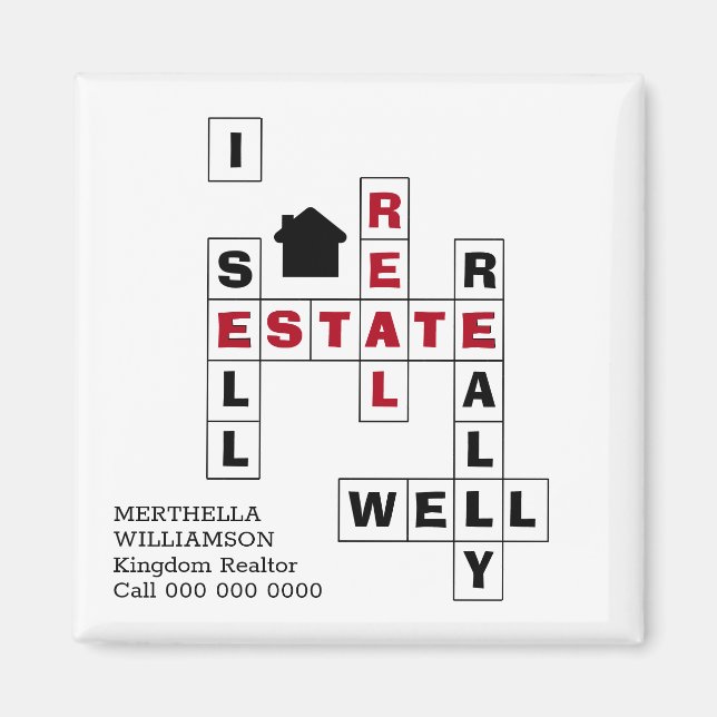 Imã Na moda Crossword I VENDER IMAGEM IMOBILIÁRIO (Frente)