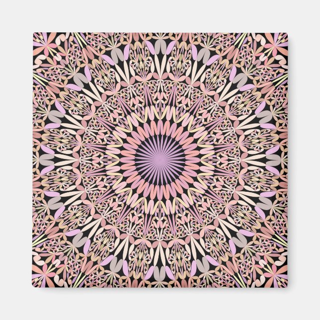 Imã Na moda de Mandala Rosa (Frente)