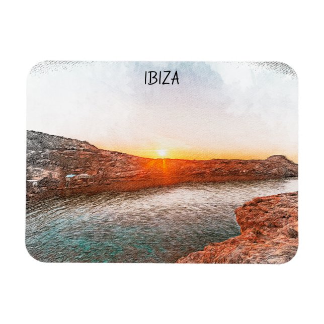 Ímã Na moda Ibiza Espanha Sunset (Horizontal)