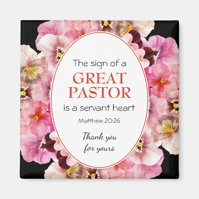 Imã Na moda PASTOR APPRECIANT SERVANT Floral (Frente)