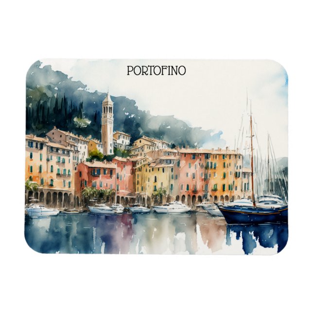 Ímã Na moda Portofino Itália — Pintor Aquático (Horizontal)