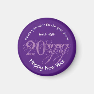Imã Na moda Purple Custom Any Year FELIZ ANO NOVO