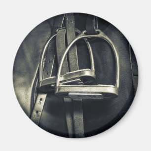 Imã Na moda Silver Stirrups em Inglês Riding Saddle