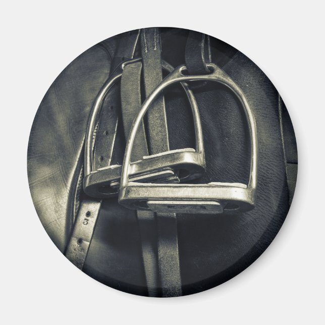 Imã Na moda Silver Stirrups em Inglês Riding Saddle (Frente)