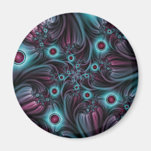 Imã Na Profundidade da Arte Fractal Abstrato Azul