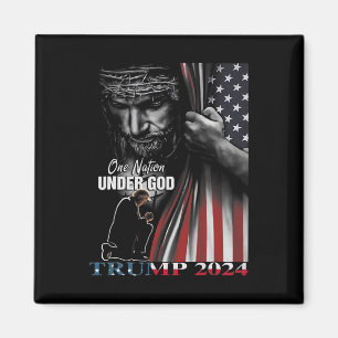 Imã Nação Sob Deus Trump 2024 God American Flag 1
