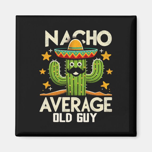 Imã Nacho Média da Velha Cara Avô Funny Cinco De M (Frente)