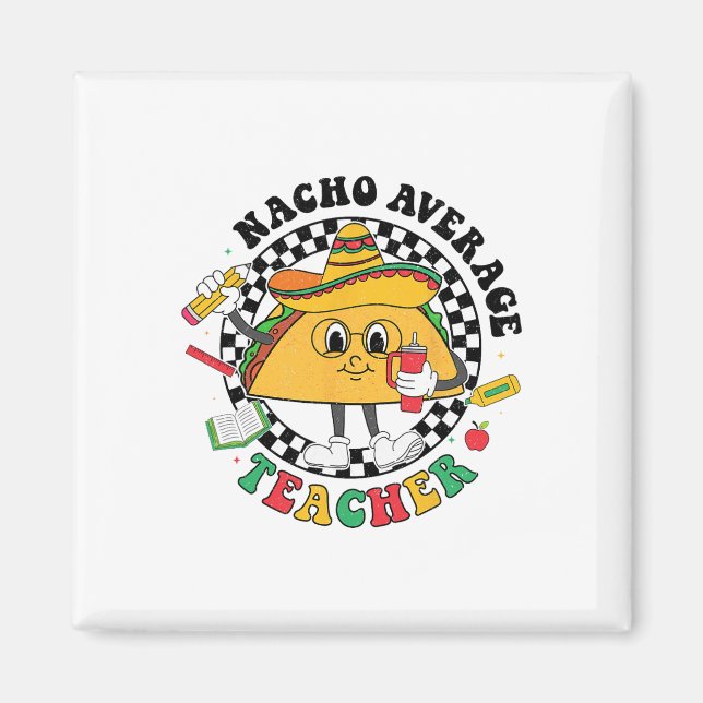 Imã Nacho Média Professora Taco Sombrero Cinco De Mayo (Frente)