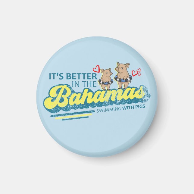 Imã Nadadores Porcos Bahamas Cruzeiro de Vacinas com M (Frente)