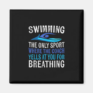 Imã Nadar Apenas Esporte Onde O Treinador Swimmer Ofer