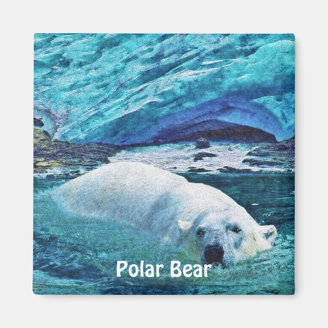 Imã Nadar Urso Polar e Magneta de Arte Selvagem de Gel (Frente)