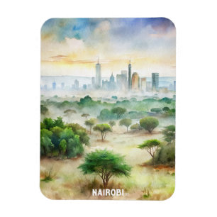 Ímã Nairobi National Park Watercolor Painting