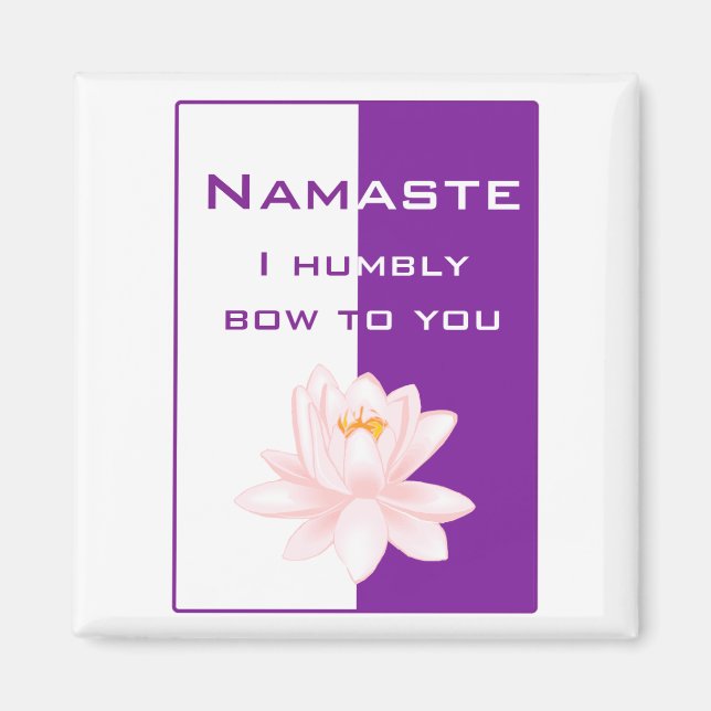 Imã Namaste - arco-te humildemente (roxo) (Frente)