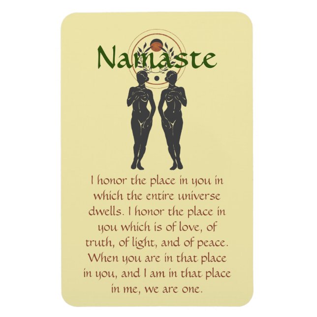 Ímã Namaste & Astra Feminina Word Art (Vertical)