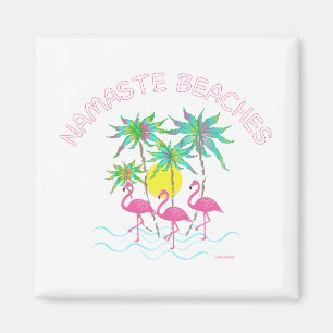 Imã Namaste Beaches Zen Yoga - Gráfico de diversão t