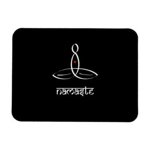 Ímã Namaste - estilo sânscrito branco
