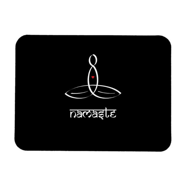 Ímã Namaste - Estilo Sânscrito Branco (Horizontal)