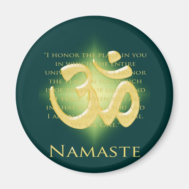 Imã Namaste - Eu arco a você (em verde) (Frente)