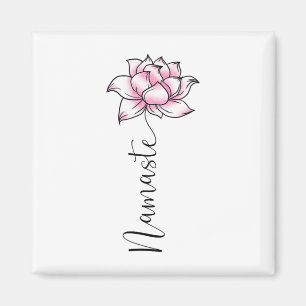 Imã Namaste Lilly Lótus Rosa Flor Fofo Hindi Ioga Lo