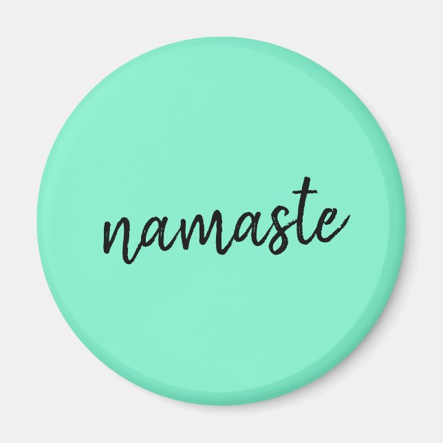 Imã Namaste | Neo Mint Green Yoga Espiritual (Frente)