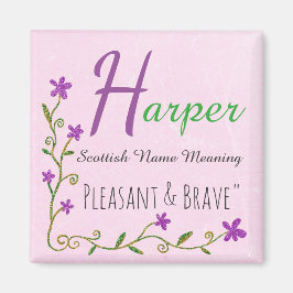 Imã Name Magnet: Harper, Pleasant & Brave