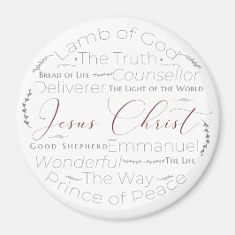 Imã Names of Jesus Script Typography Magnet