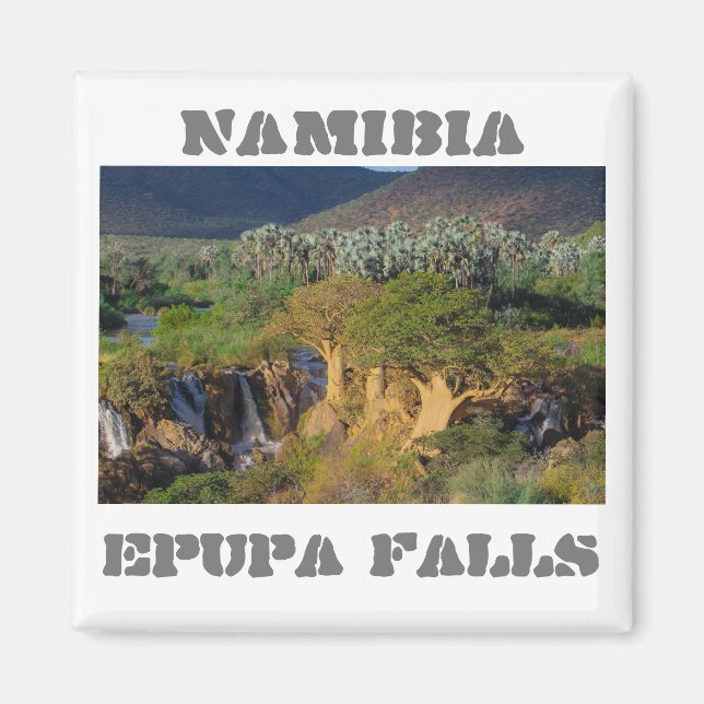 Imã Namíbia Kunene Rio Epupa cai na paisagem Baobás (Frente)