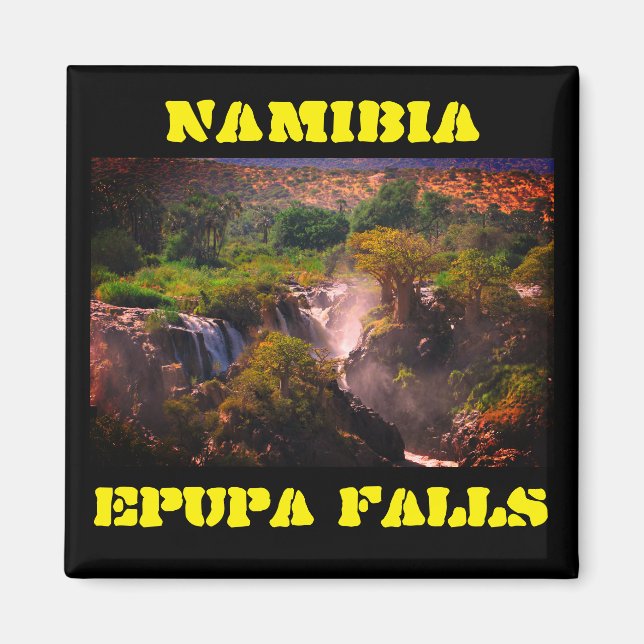 Imã Namíbia Kunene Rio Epupa cai na paisagem Baobás (Frente)
