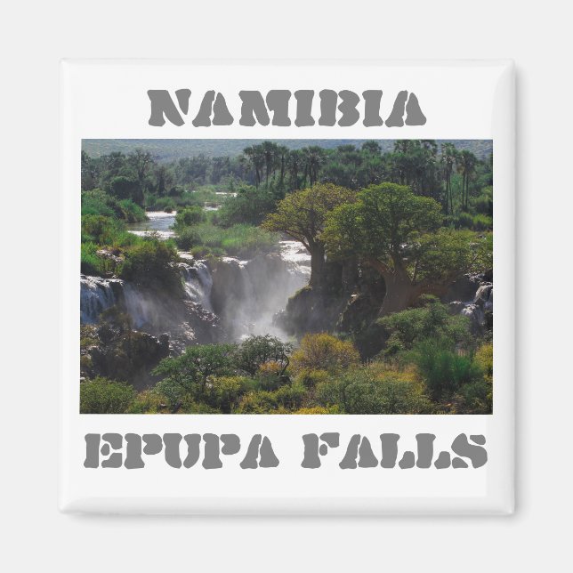 Imã Namíbia Kunene Rio Epupa cai na paisagem Baobás (Frente)