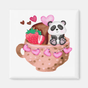 Imã Namorados Amor Panda Mug Square Magnet