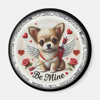 Imã Namorados Angel Chihuahua Round Magnet - Seja Meu