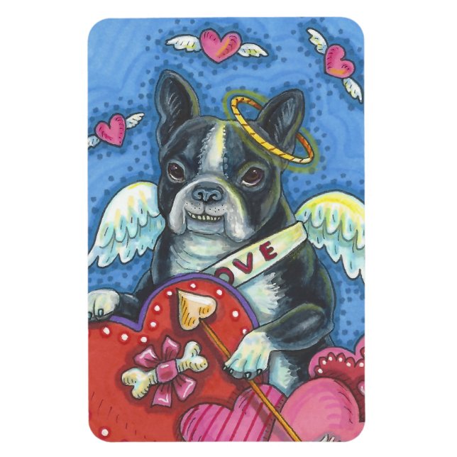 Ímã Namorados de Boston Terrier Cupid DOG MAGNET Grand (Vertical)