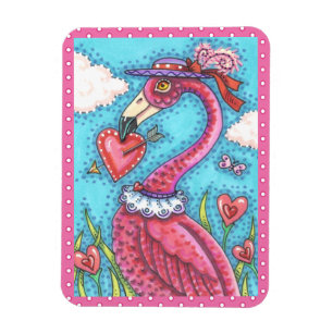 Ímã Namorados DE PINK FLAMINGO CORAÇÃO, AMOR BIRD WHIM