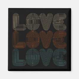 Imã Namorados de Typografo Simples Retro Love | Magnet