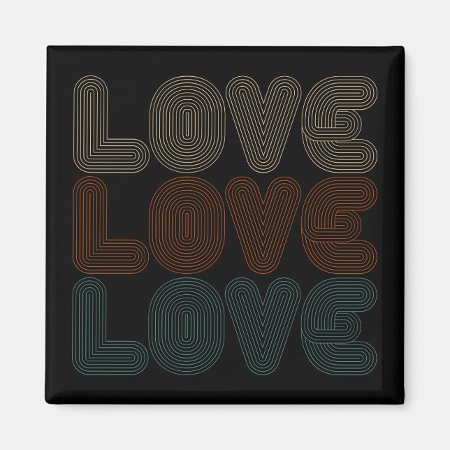 Imã Namorados de Typografo Simples Retro Love | Magnet (Frente)